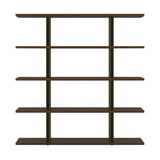 Stockholm Shelf: Composition 4 + Dark Stained Walnut + Anodized Aluminum Black