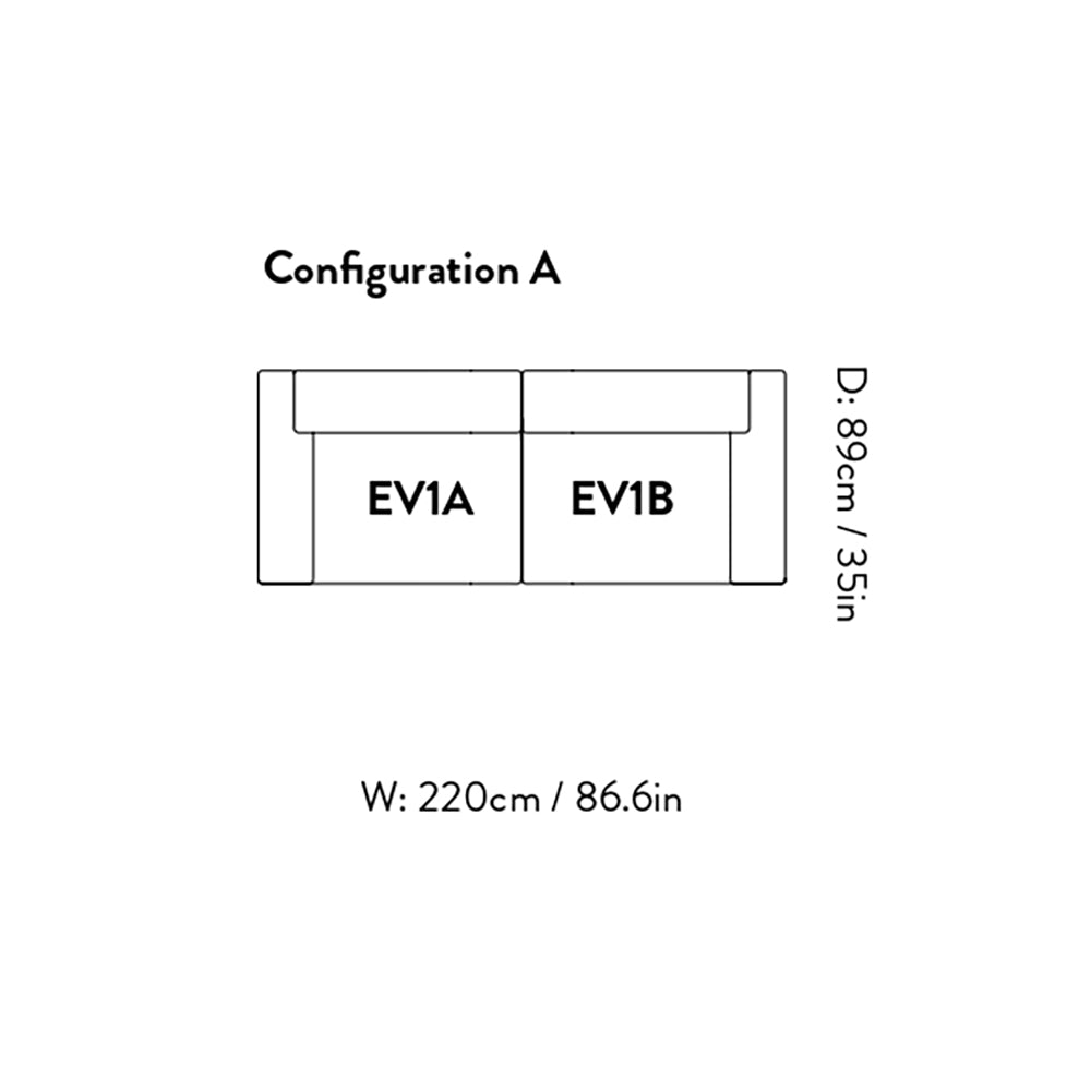 Develius Sofa: EV1 + Configuration A