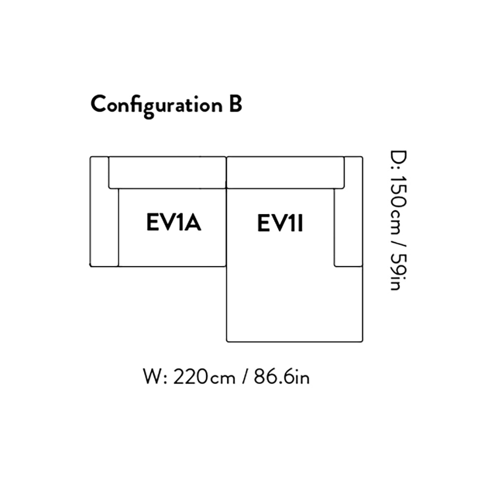 Develius Sofa: EV1 + Configuration B