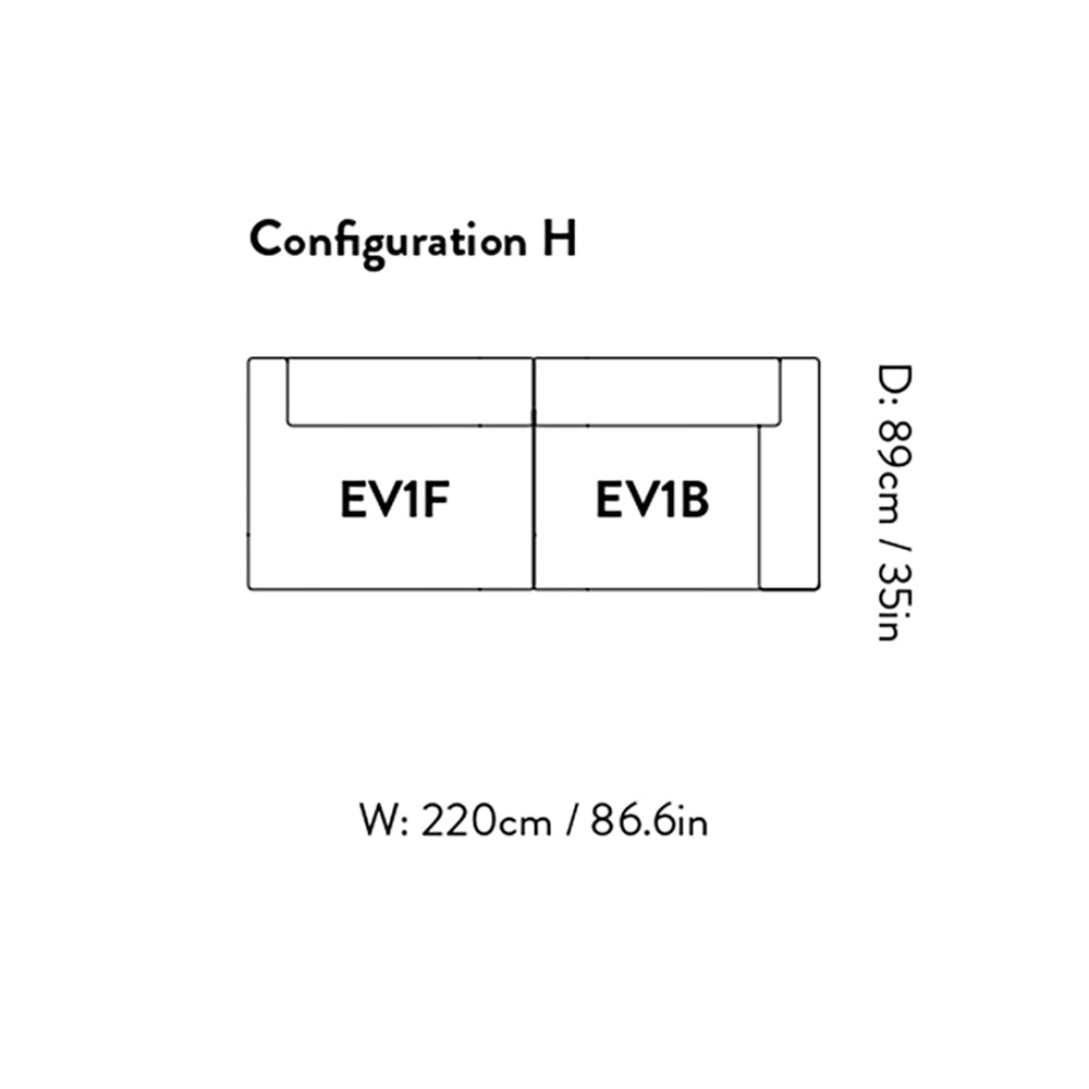 Develius Sofa: EV1 + Configuration H