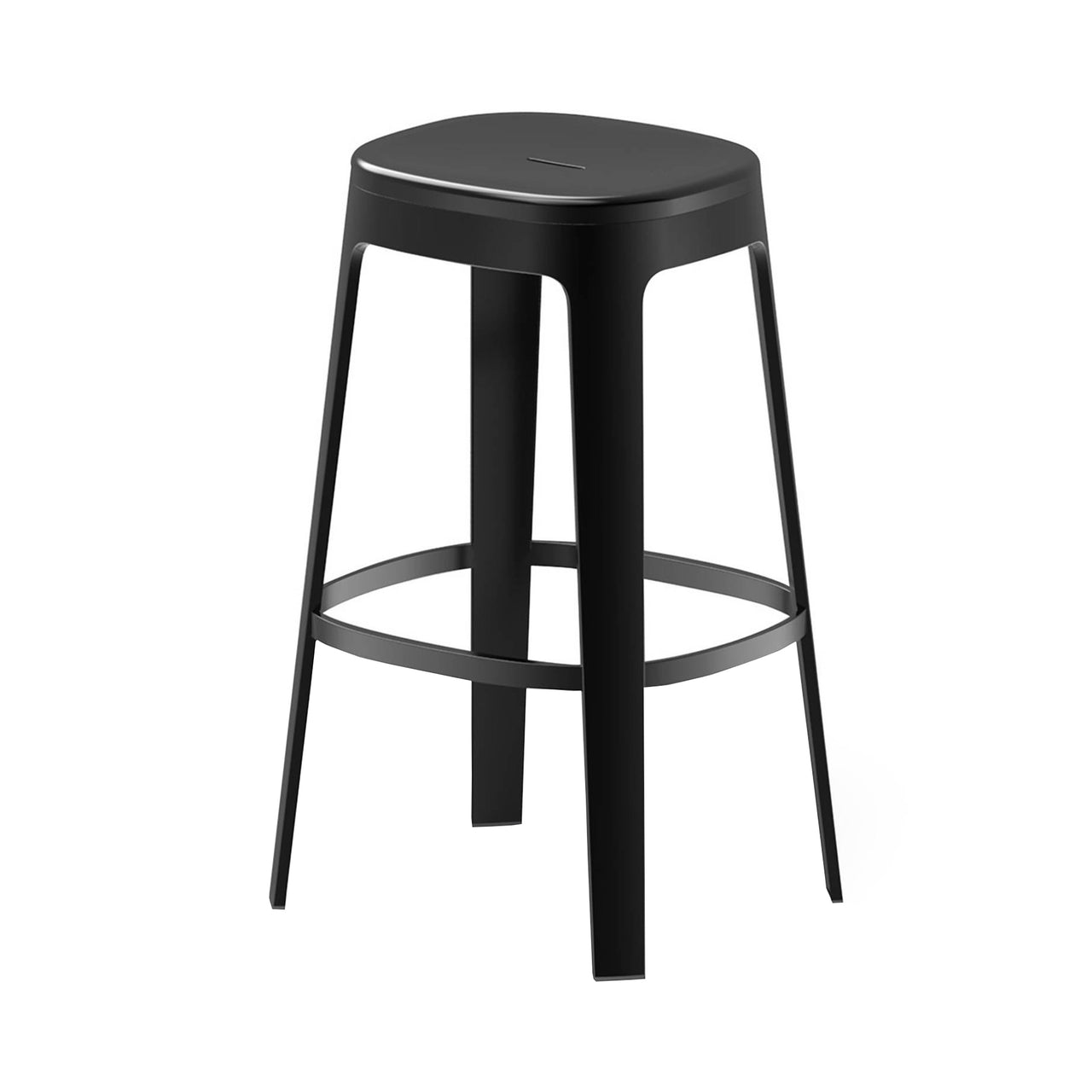 Ombra Bar + Counter Stool: Stacking + Bar + Black