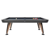 Diagonal Pool Table: 7 Feet + Black + Black + Walnut