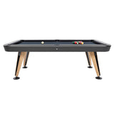 Diagonal Pool Table: 7 Feet + Black + Black + Oak