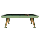 Diagonal Pool Table: 7 Feet + Green + Classic Green + Iroko