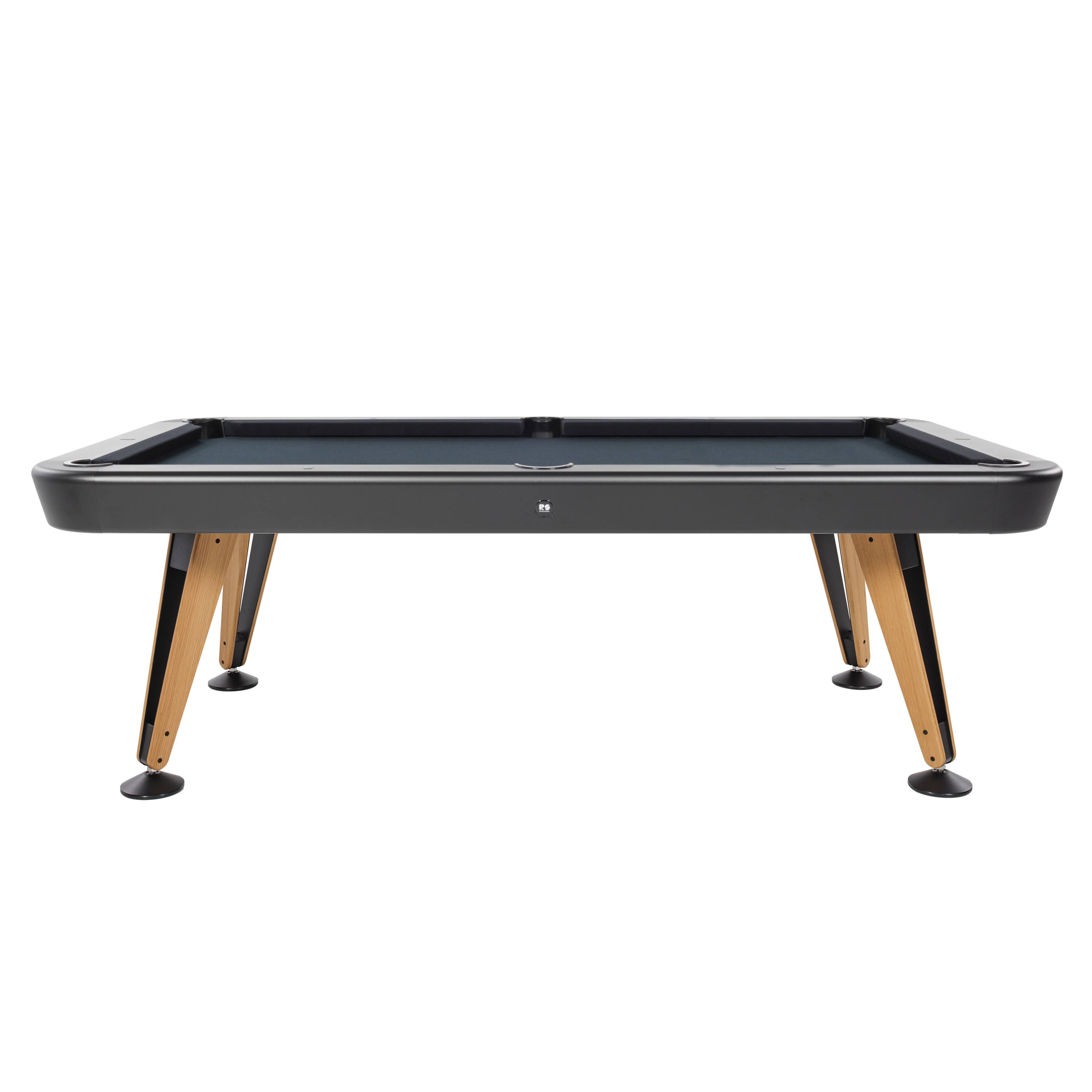 Diagonal Outdoor Pool Table: Large - 102.4" +  Black + Black