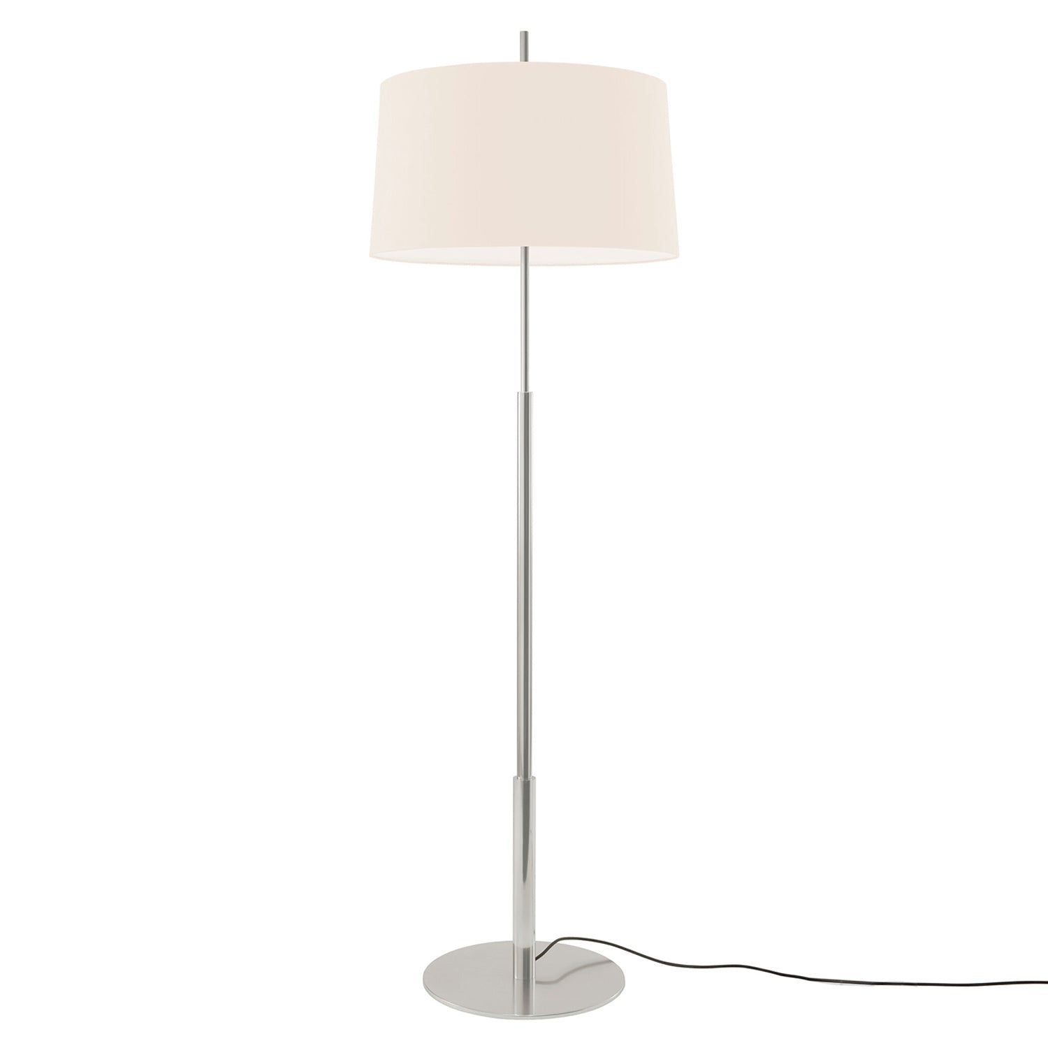 Diana Floor Lamp: High + White Linen + Satin Nickel