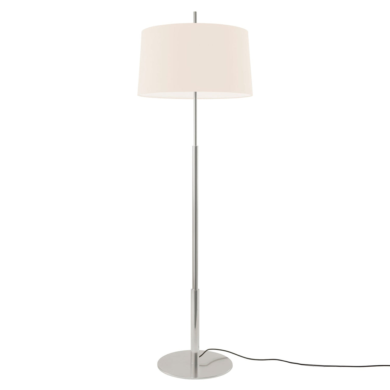 Diana Floor Lamp: High + White Linen + Satin Nickel