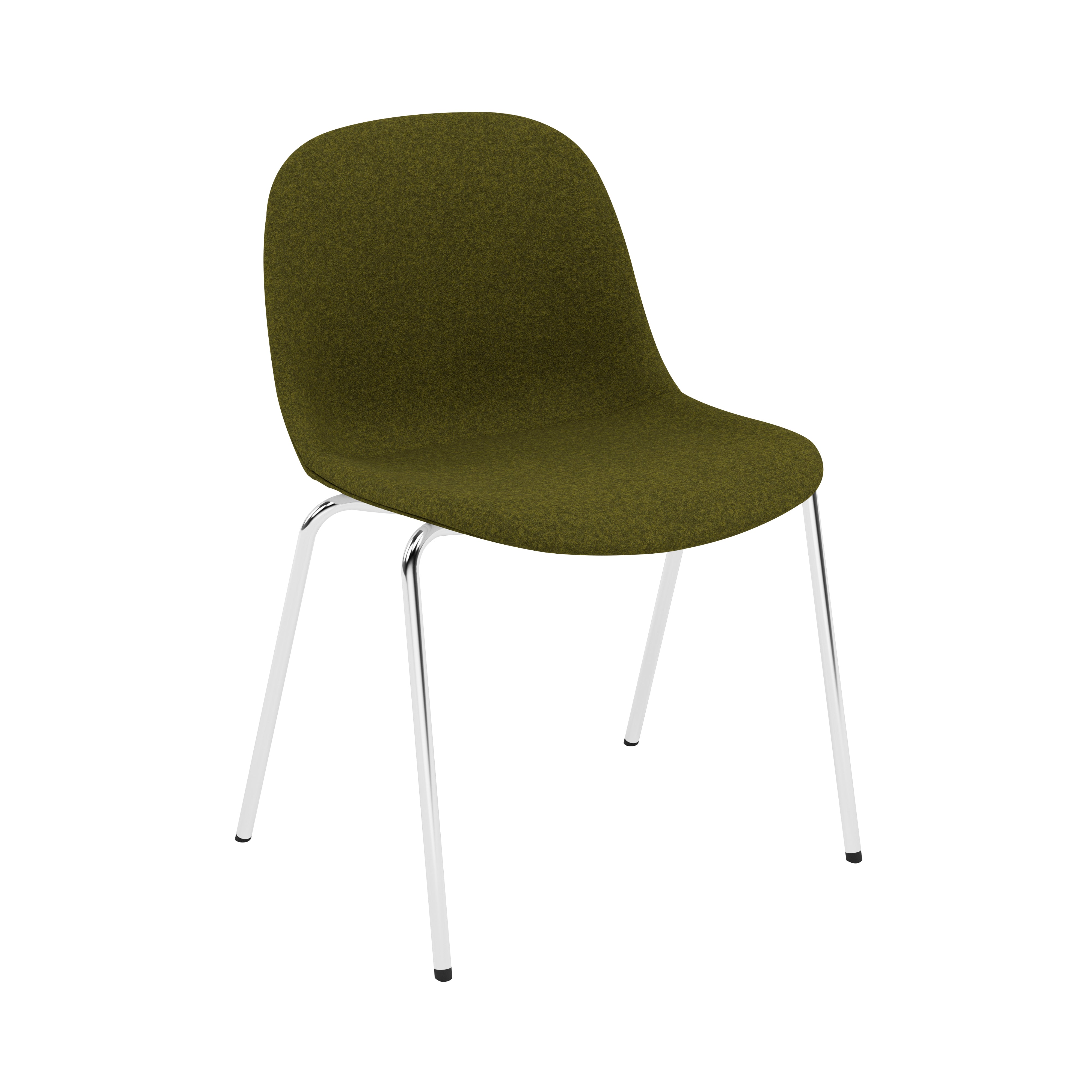 Fiber Side Chair: A-Base with Felt Glides + Recycled Shell + Upholstered