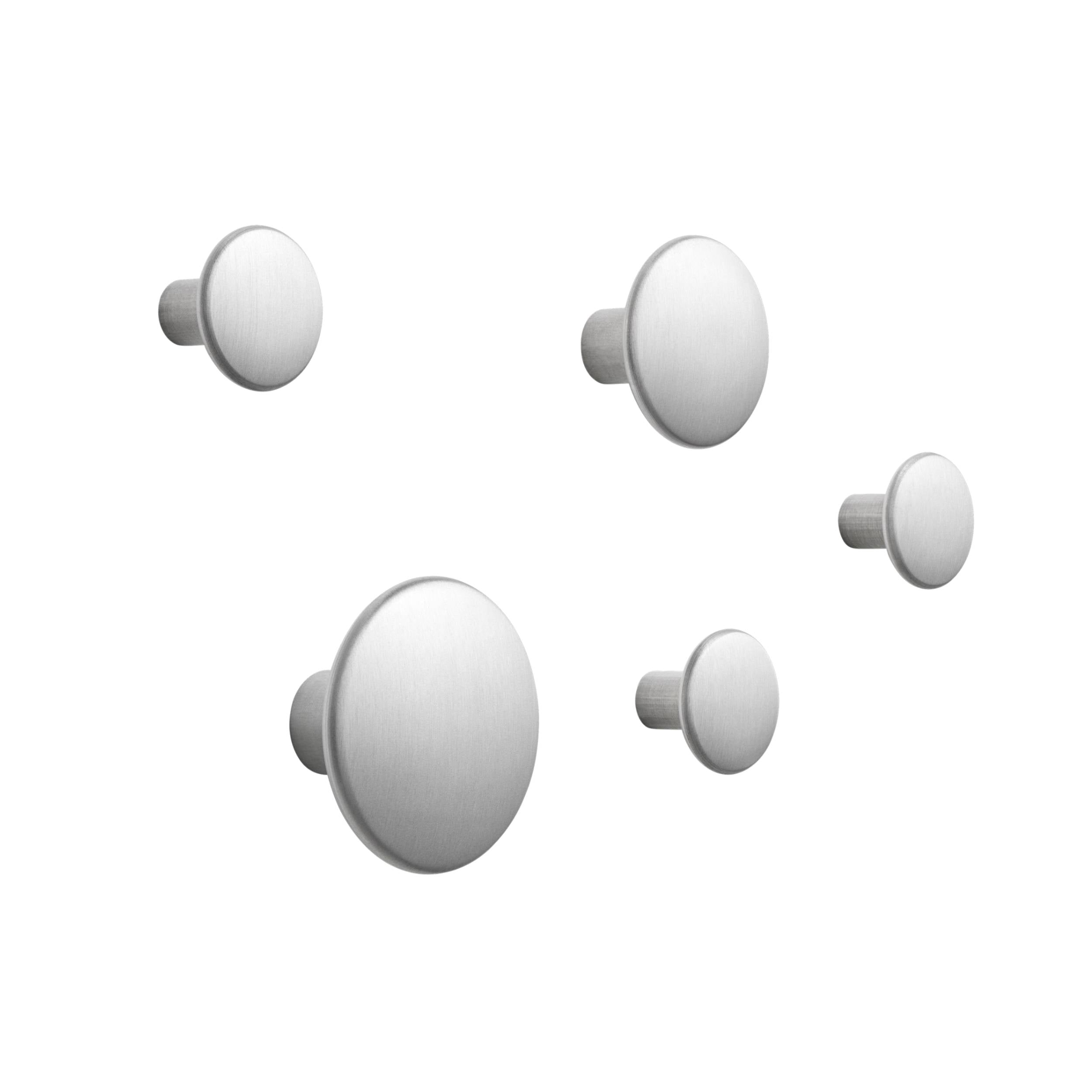 Dots Metal Coat Hooks: Set of 5 + Aluminum