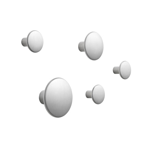Dots Metal Coat Hooks: Set of 5 + Aluminum