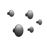 Dots Metal Coat Hooks: Set of 5 + Black