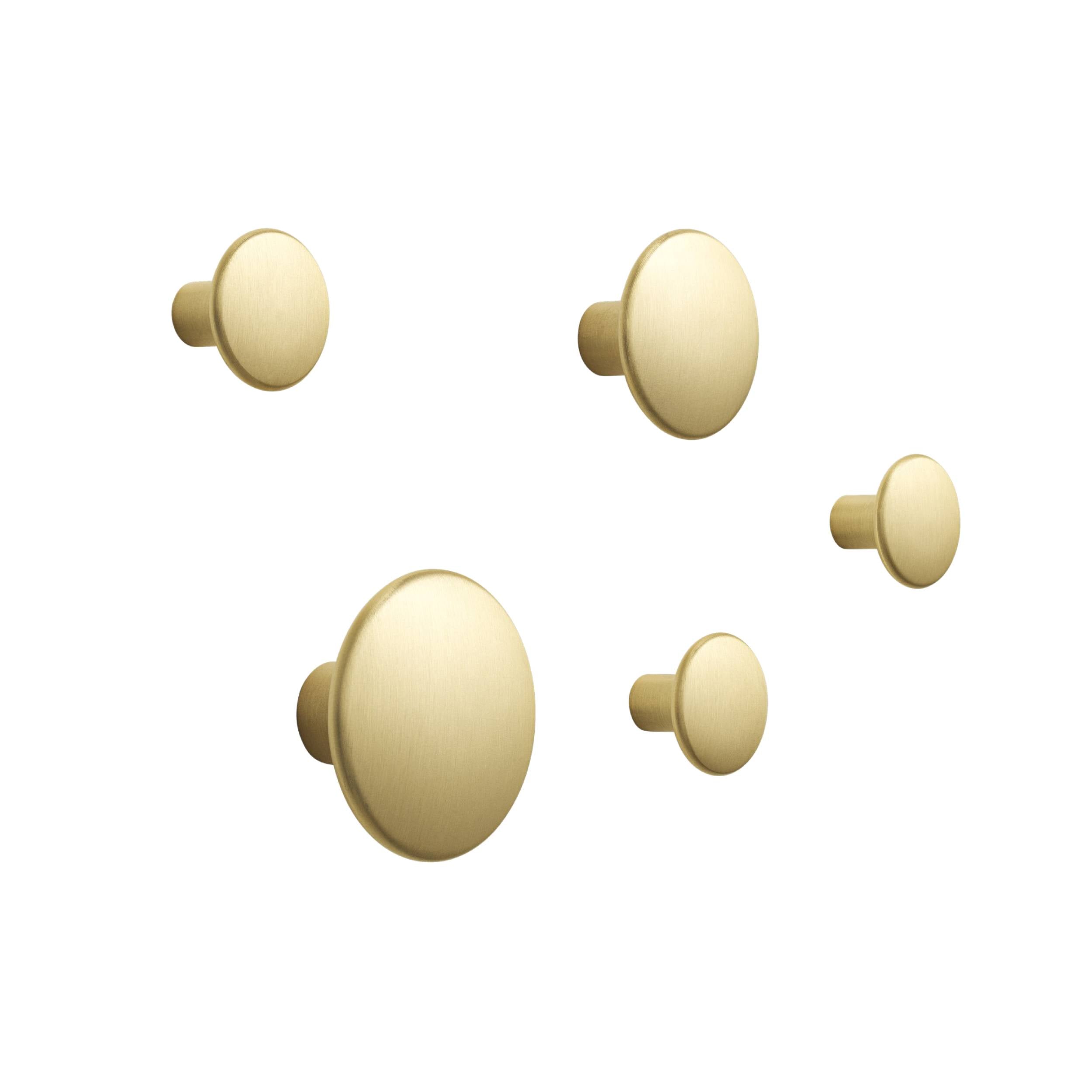 Dots Metal Coat Hooks: Set of 5 + Brass