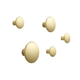Dots Metal Coat Hooks: Set of 5 + Brass