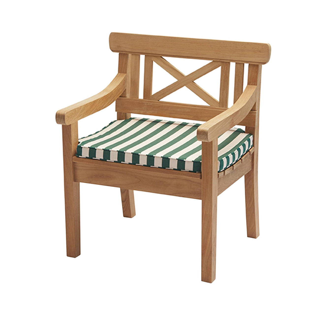 Drachmann Chair: With Light Apricot + Dark Green Cushion