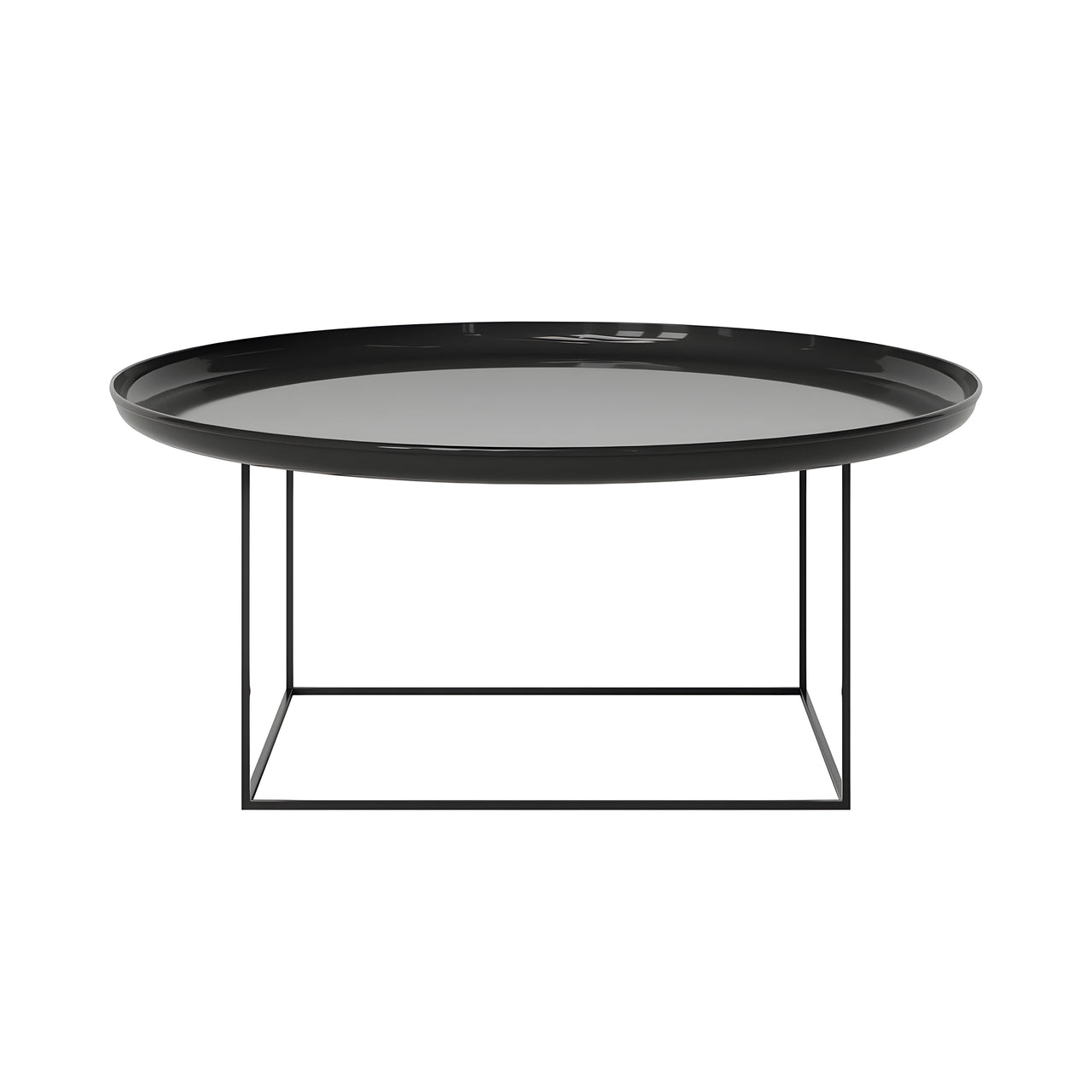 Duke Coffee Table: Large + Lacquared Obsidian Black