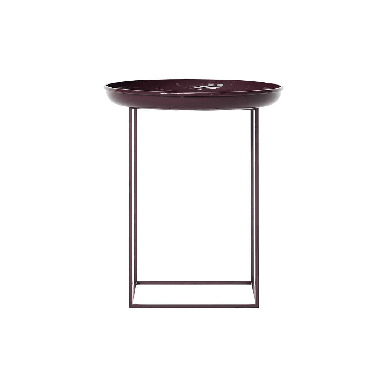 Duke Side Table: Lacquared Maroon