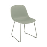 Fiber Side Chair: Sled Base + Recycled Shell + Dusty Green + Dusty Green