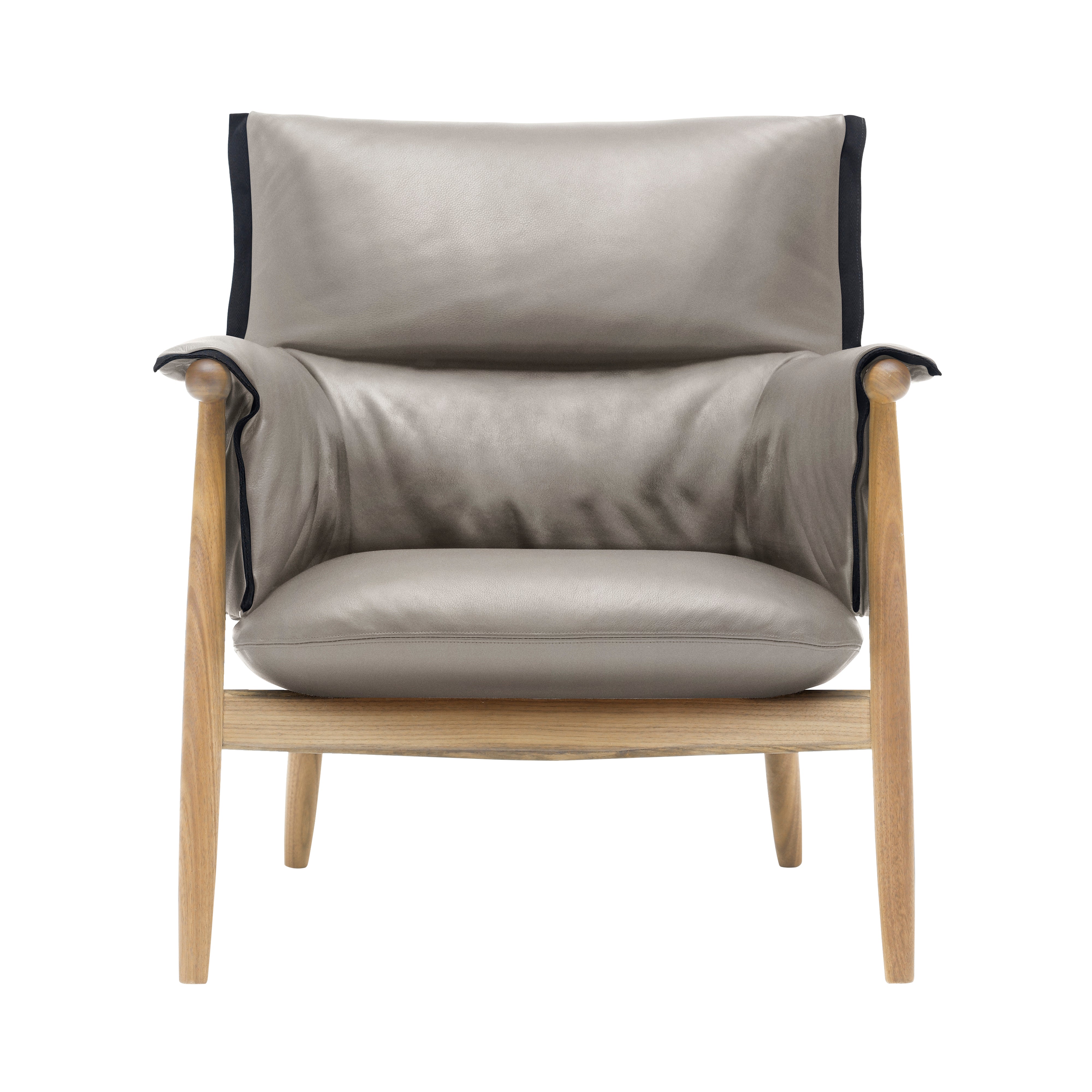 E015 Embrace Lounge Chair: Black Edging Strip + Soaped Oak