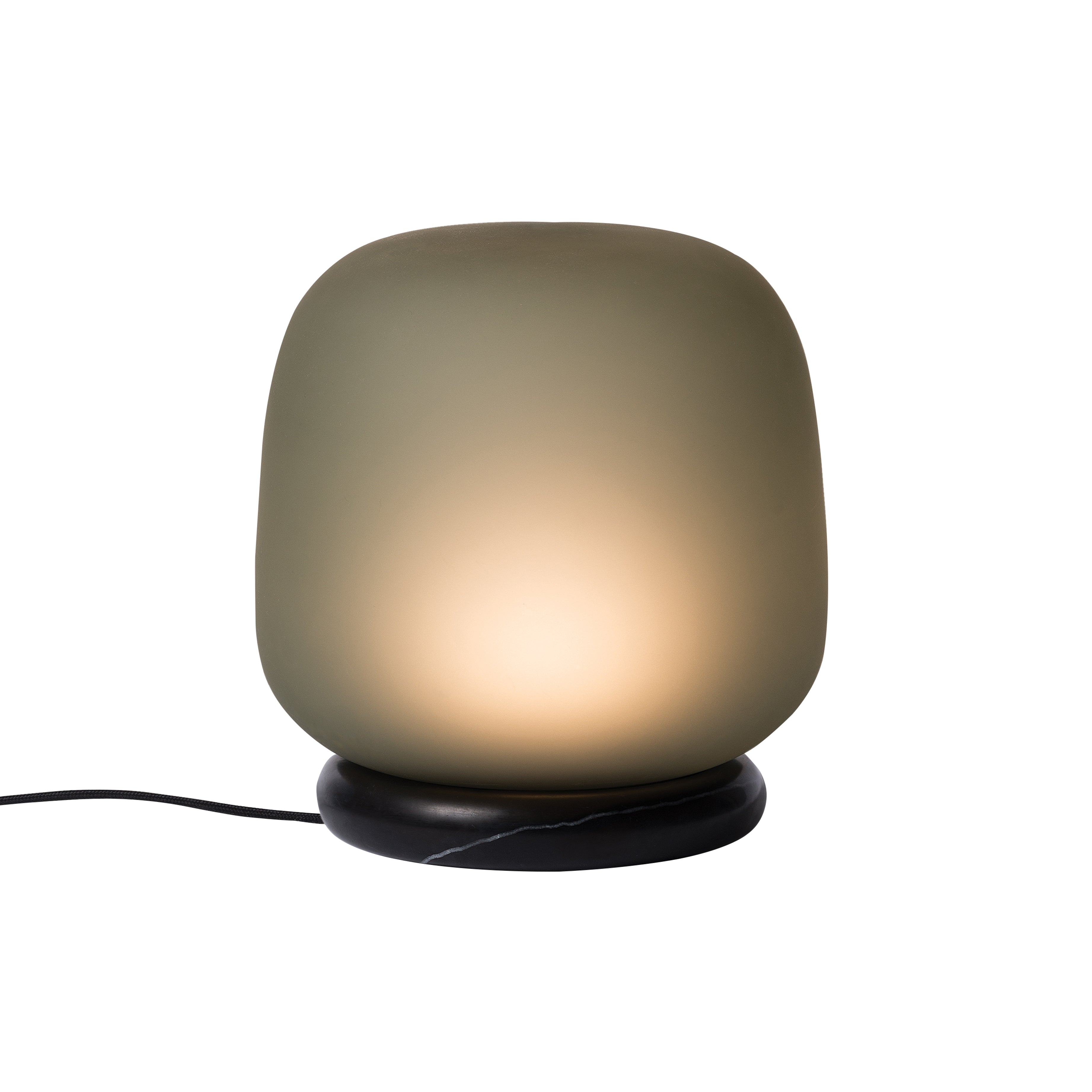 AB Table Lamp: Frosted Smoke Grey + Green