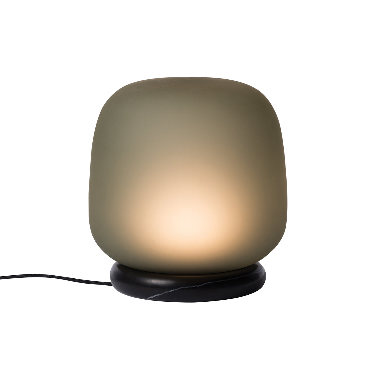 AB Table Lamp: Frosted Smoke Grey + Green