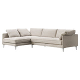 EJ295 Chaise Sofa: Large + Chrome + Left