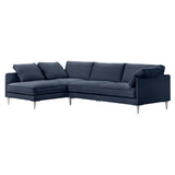 EJ295 Chaise Sofa: Large + Chrome + Left