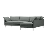 EJ295 Chaise Sofa: Large + Chrome + Right