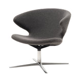Ella Swivel Lounge Chair: Chrome + Boucle Chalk