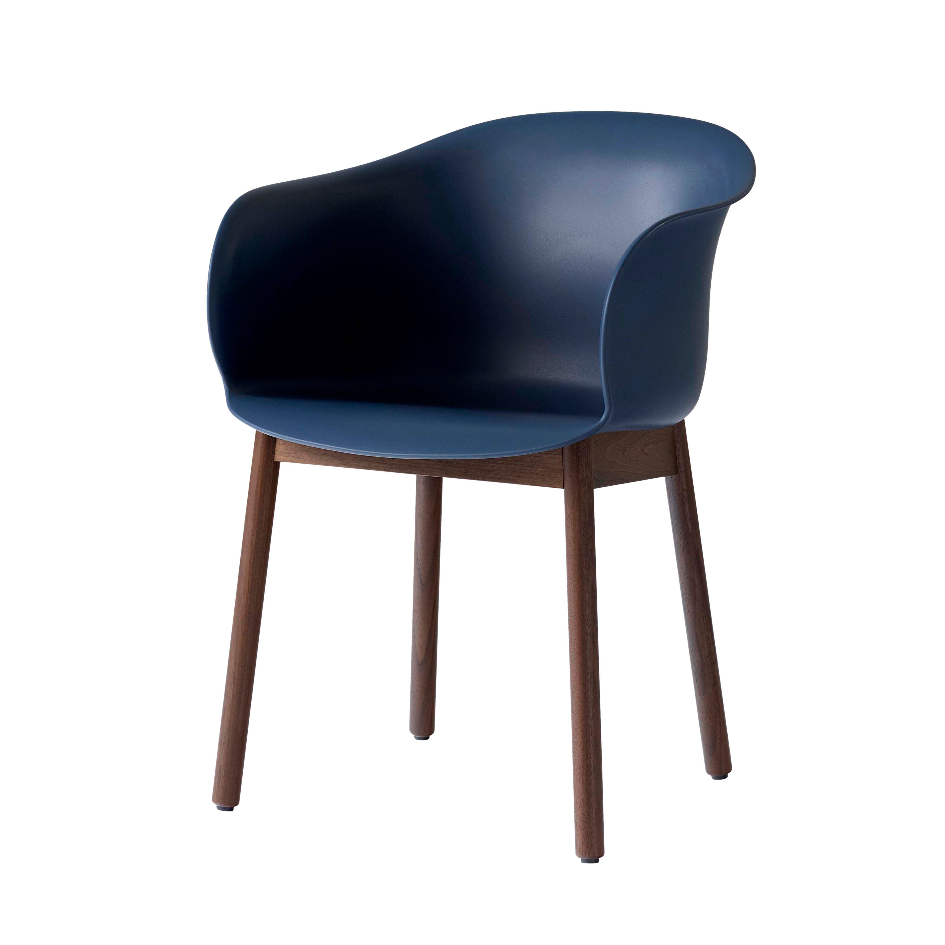 Elefy Chair JH30: Wood Base + Midnight Blue + Walnut