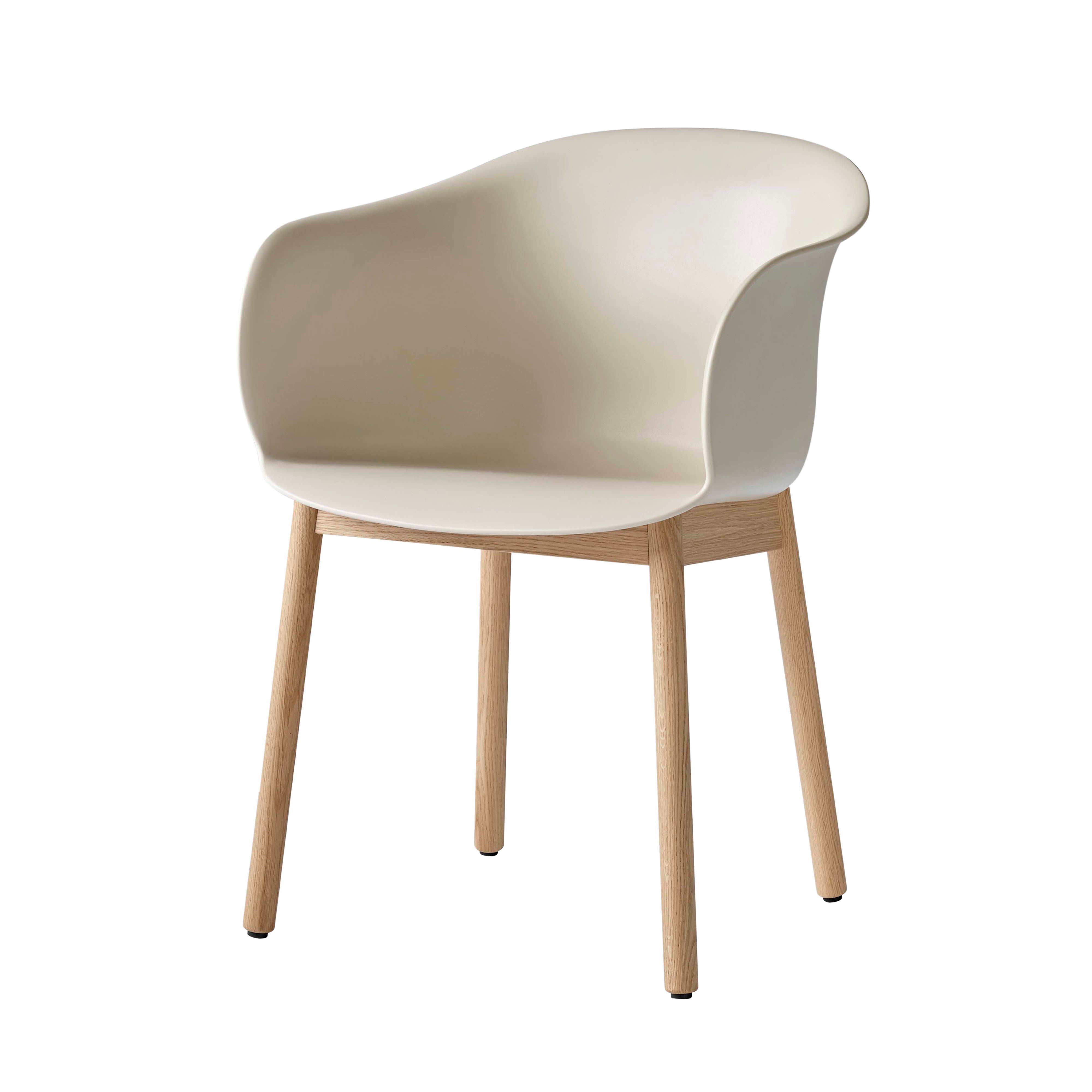 Elefy Chair JH30: Wood Base + Soft Beige + Oak