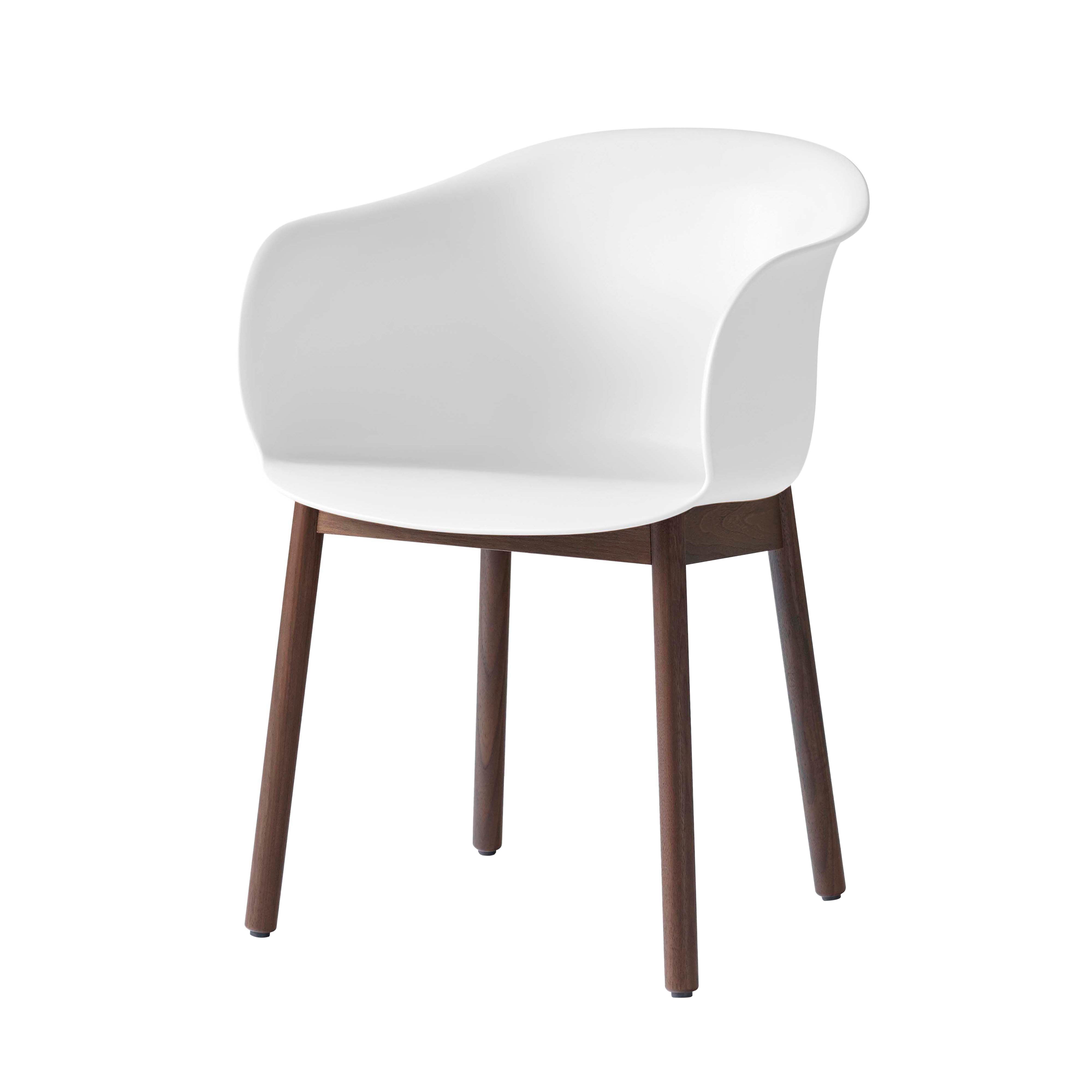 Elefy Chair JH30: Wood Base + White + Walnut