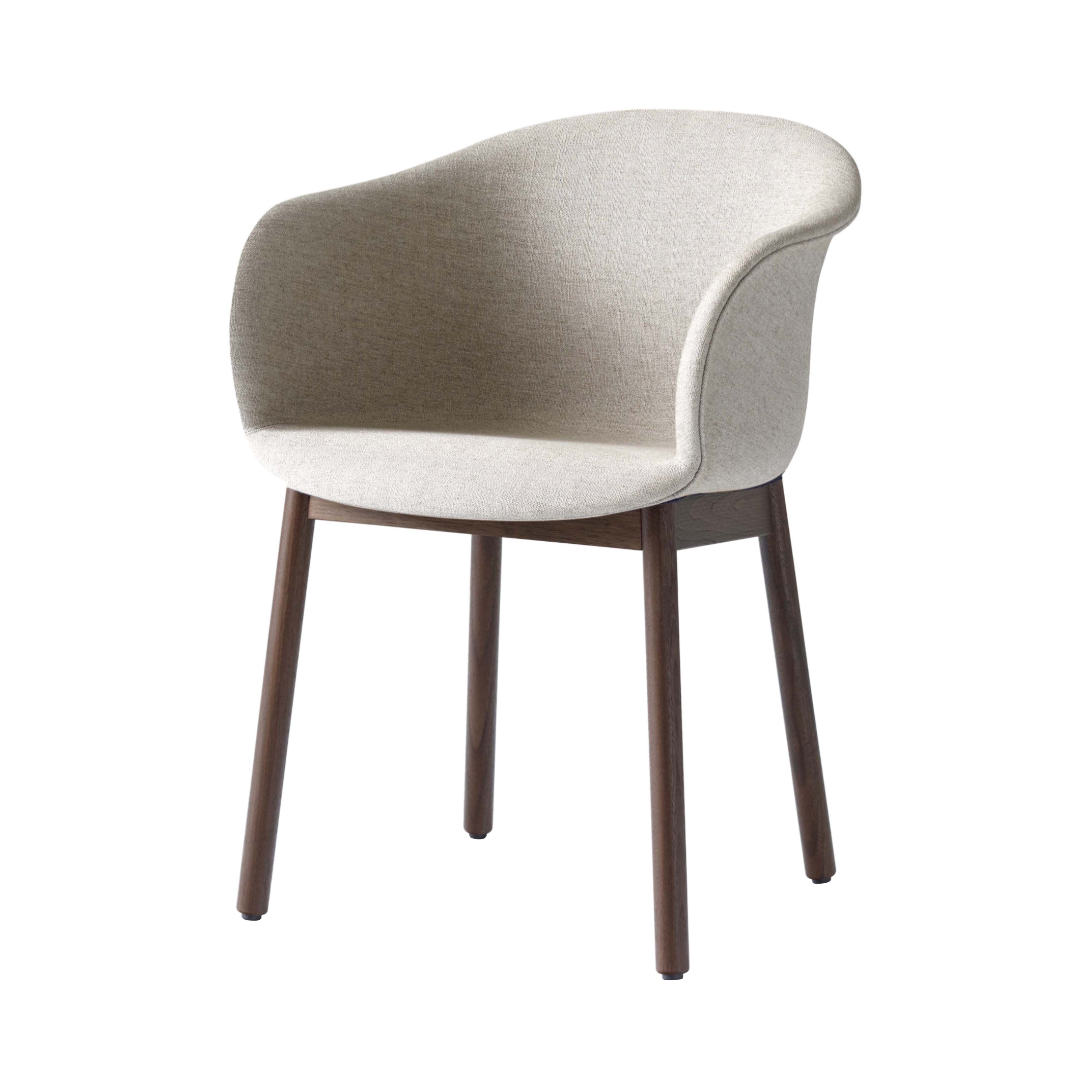 Elefy Chair JH31: Wood Base Upholstered + Walnut