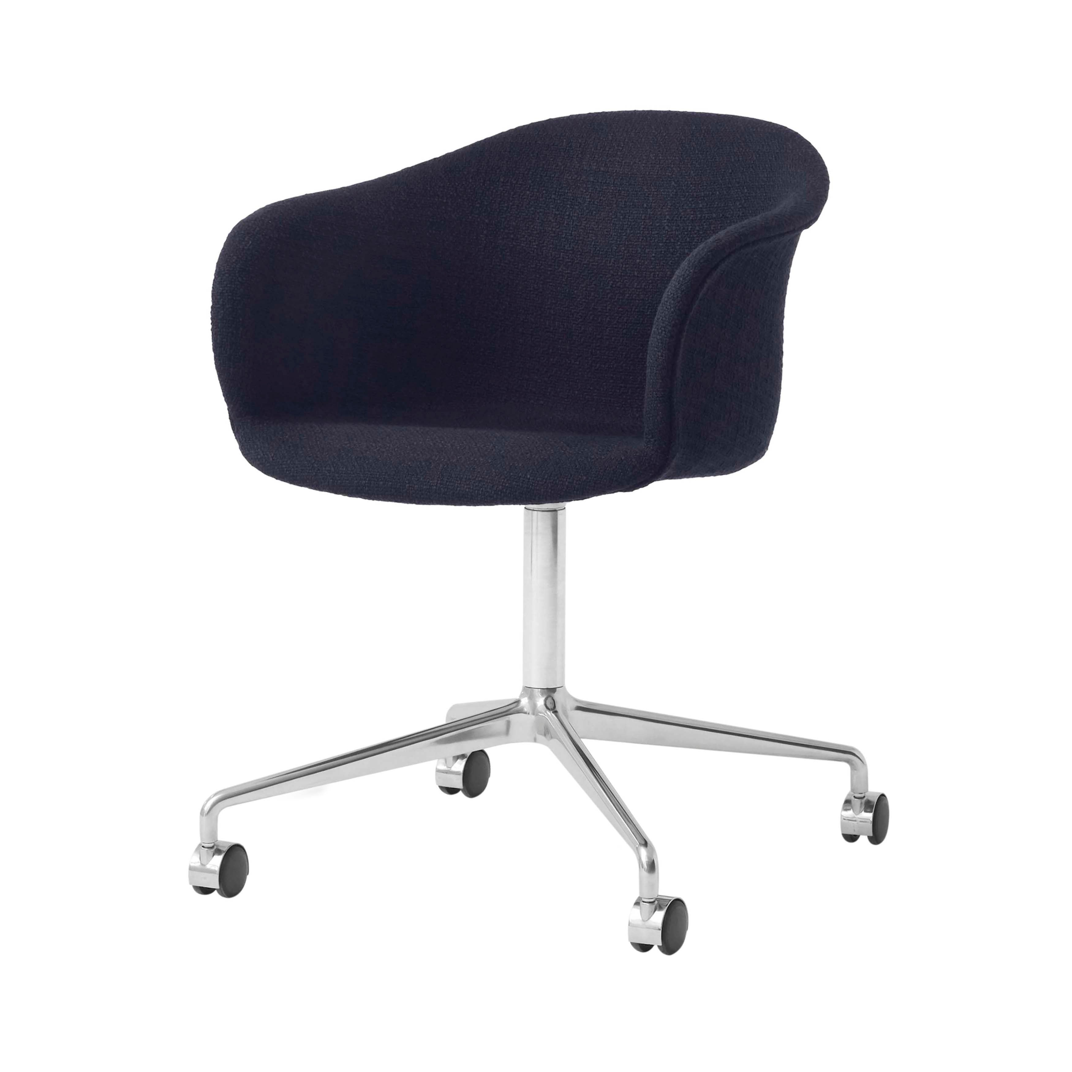 Elefy Chair JH37: Swivel Base + Castors + Polished Aluminum