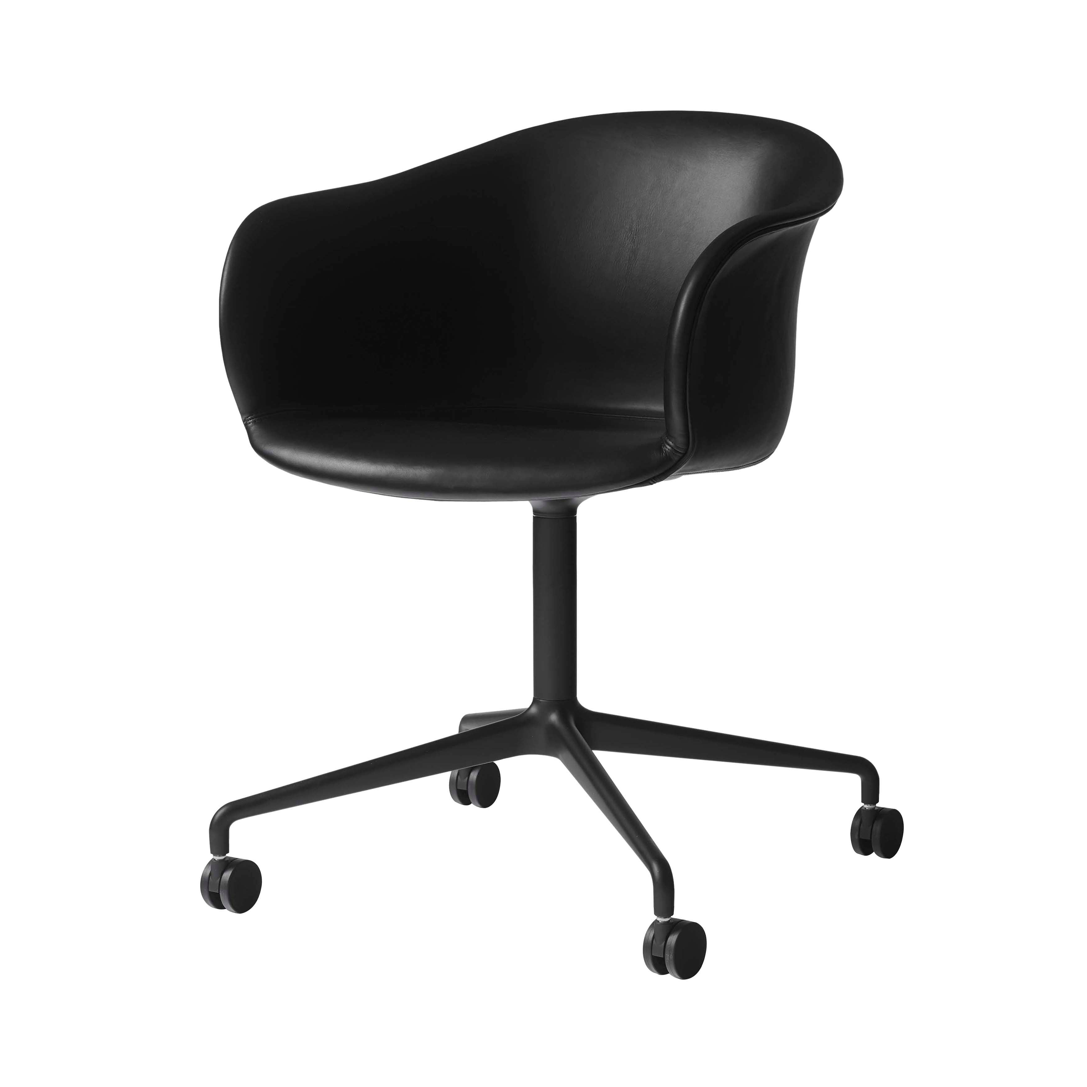 Elefy Chair JH37: Swivel Base + Castors + Black