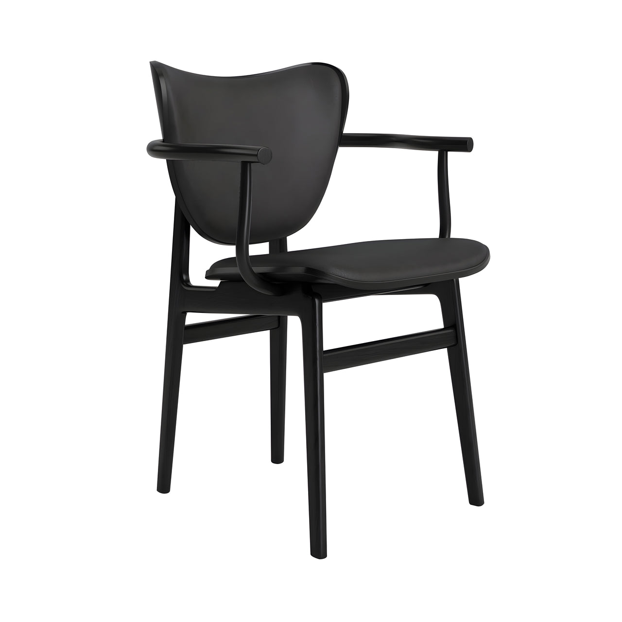 Elephant Armchair: Front Upholstered + Black Oak