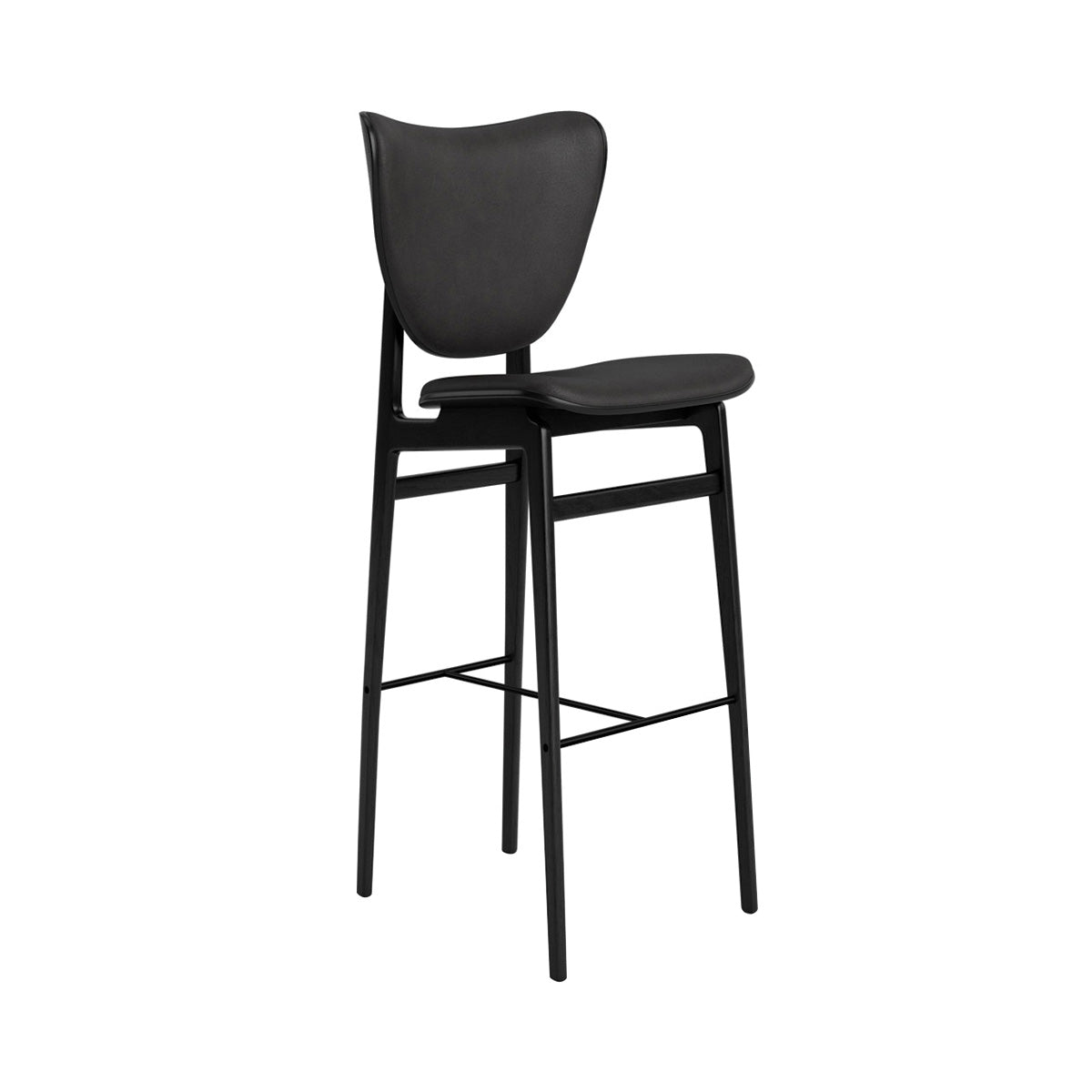 Elephant Bar + Counter Chair: Front Upholstered + Bar + Black Oak
