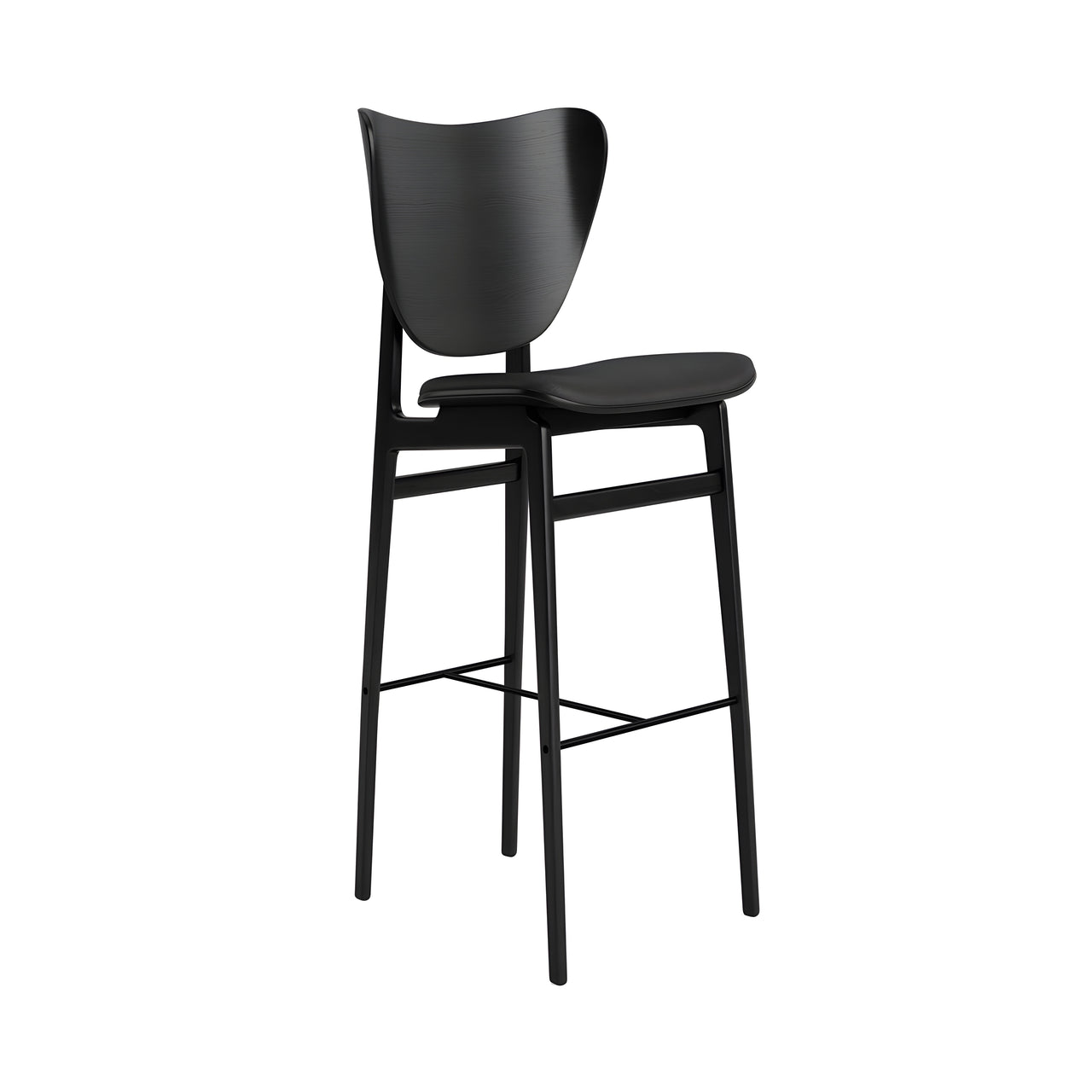 Elephant Bar + Counter Chair: Seat Upholstered + Bar + Black Oak