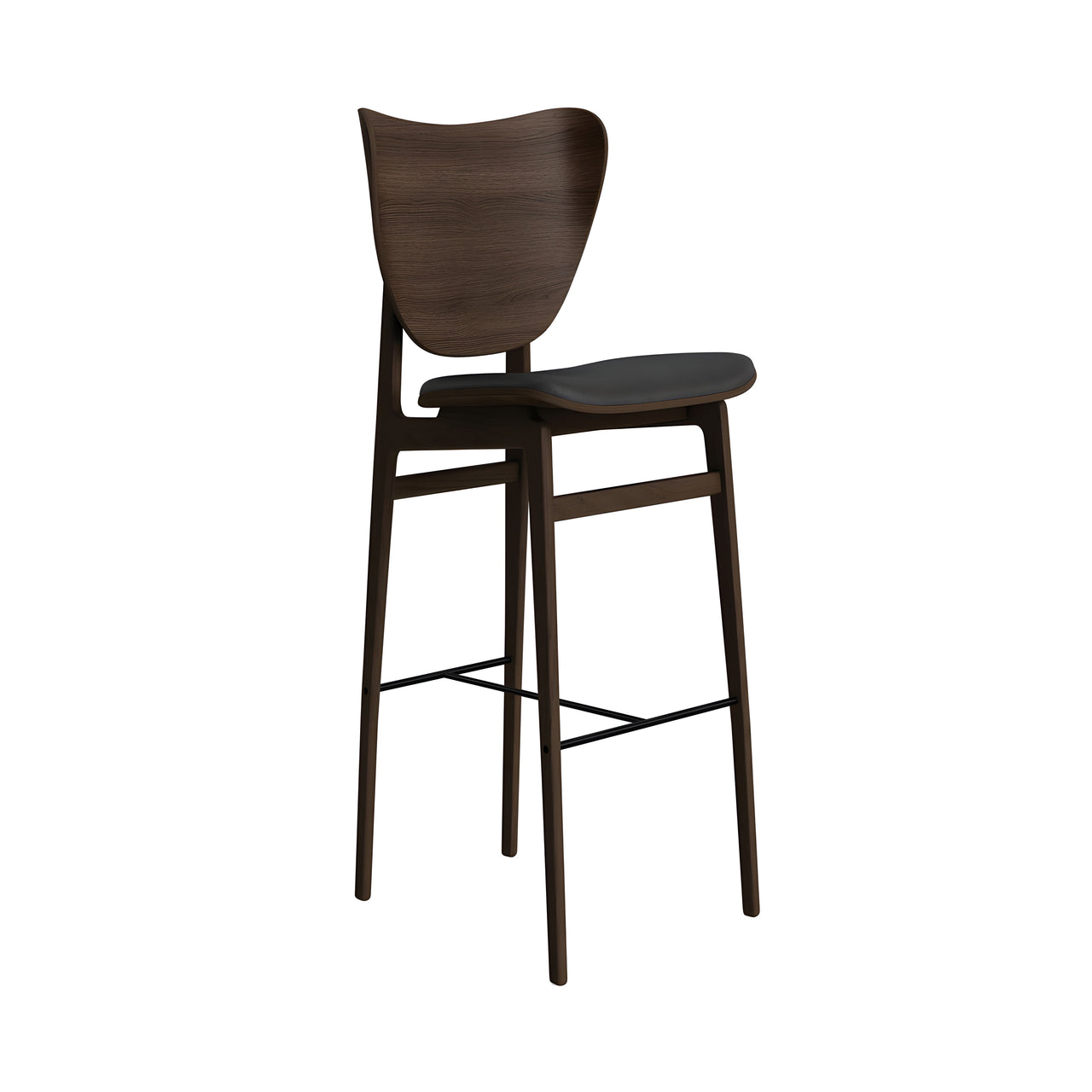 Elephant Bar + Counter Chair: Seat Upholstered + Bar + Dark Smoked Oak