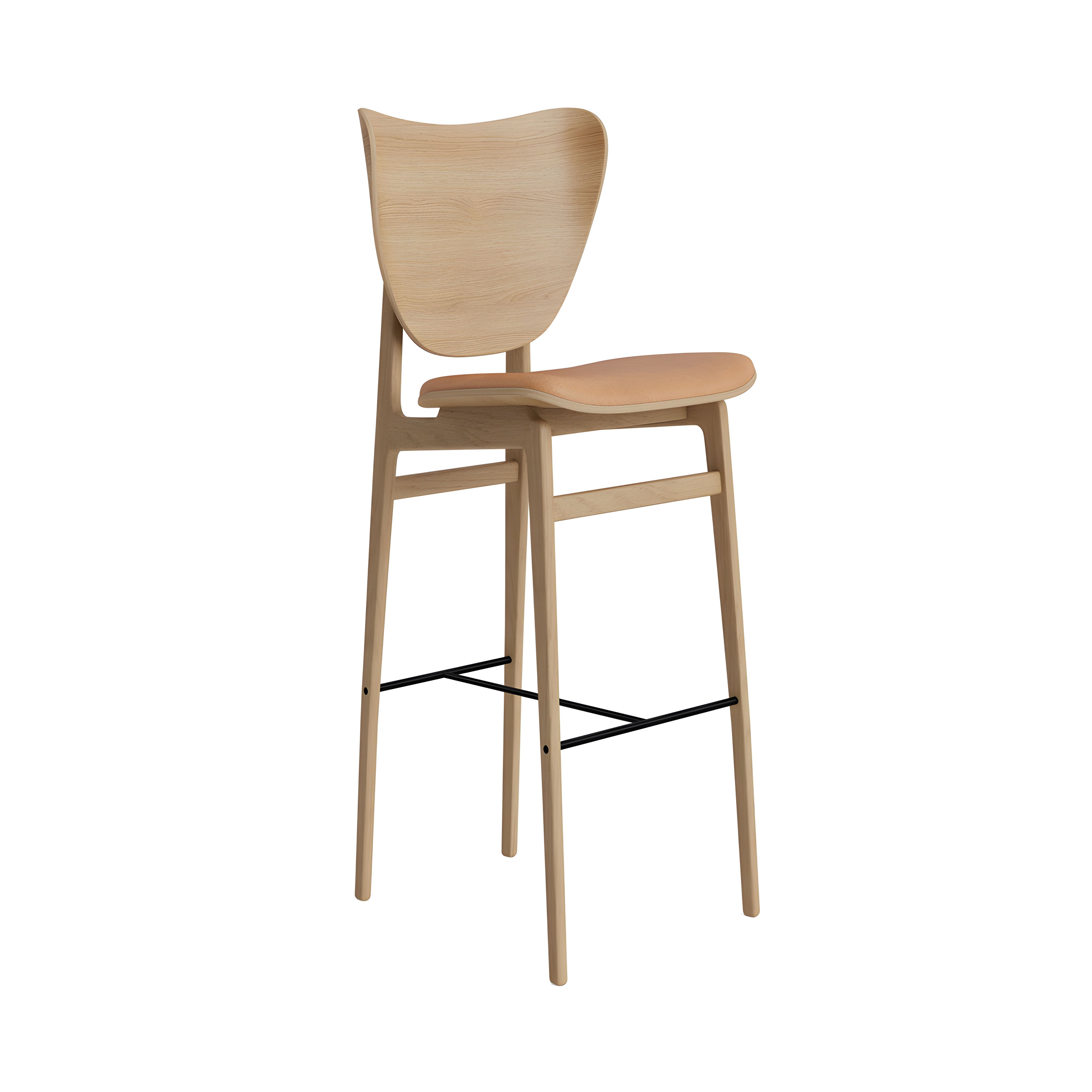 Elephant Bar + Counter Chair: Seat Upholstered + Bar + Natural Oak