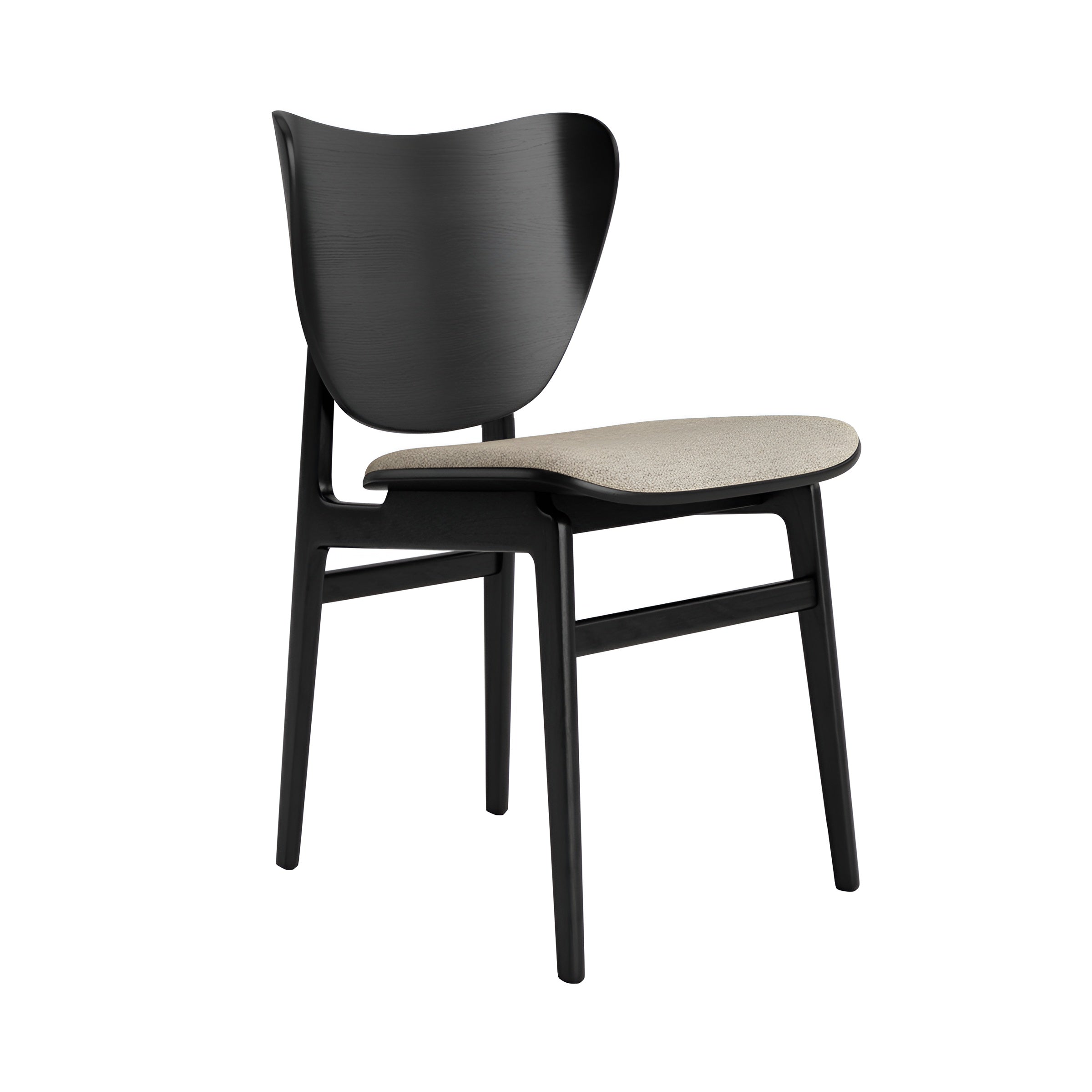 Elephant Chair: Seat Upholstered + Black Oak