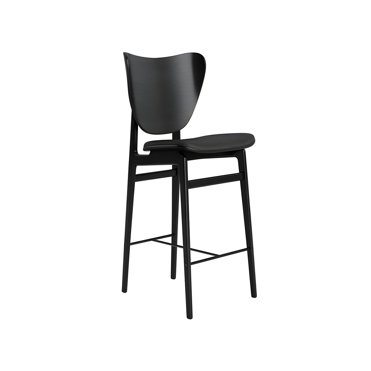 Elephant Bar + Counter Chair: Seat Upholstered + Counter + Black Oak