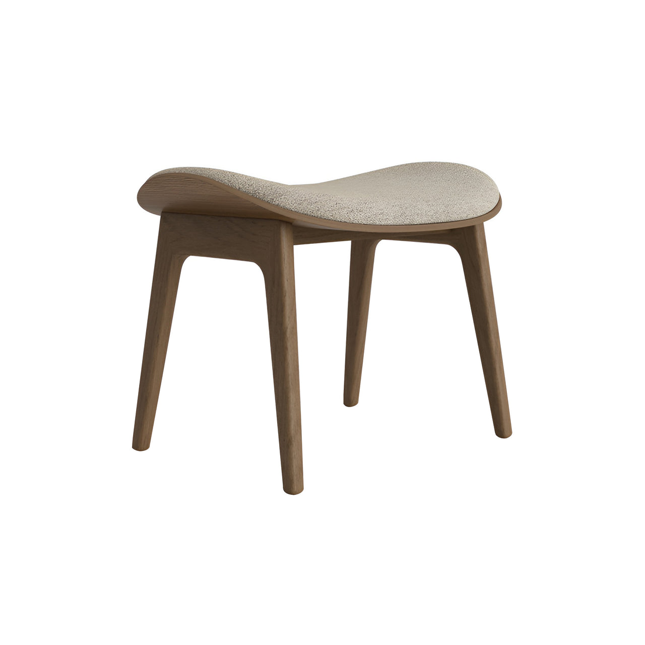 Elephant Ottoman: Front Upholstered + Light Smoked Oak