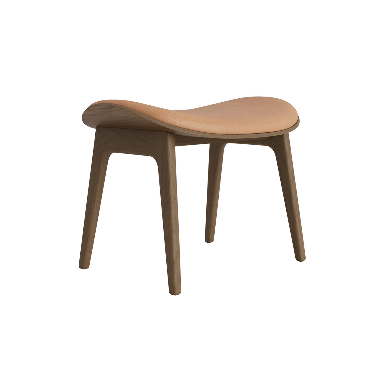 Elephant Ottoman: Front Upholstered + Light Smoked Oak