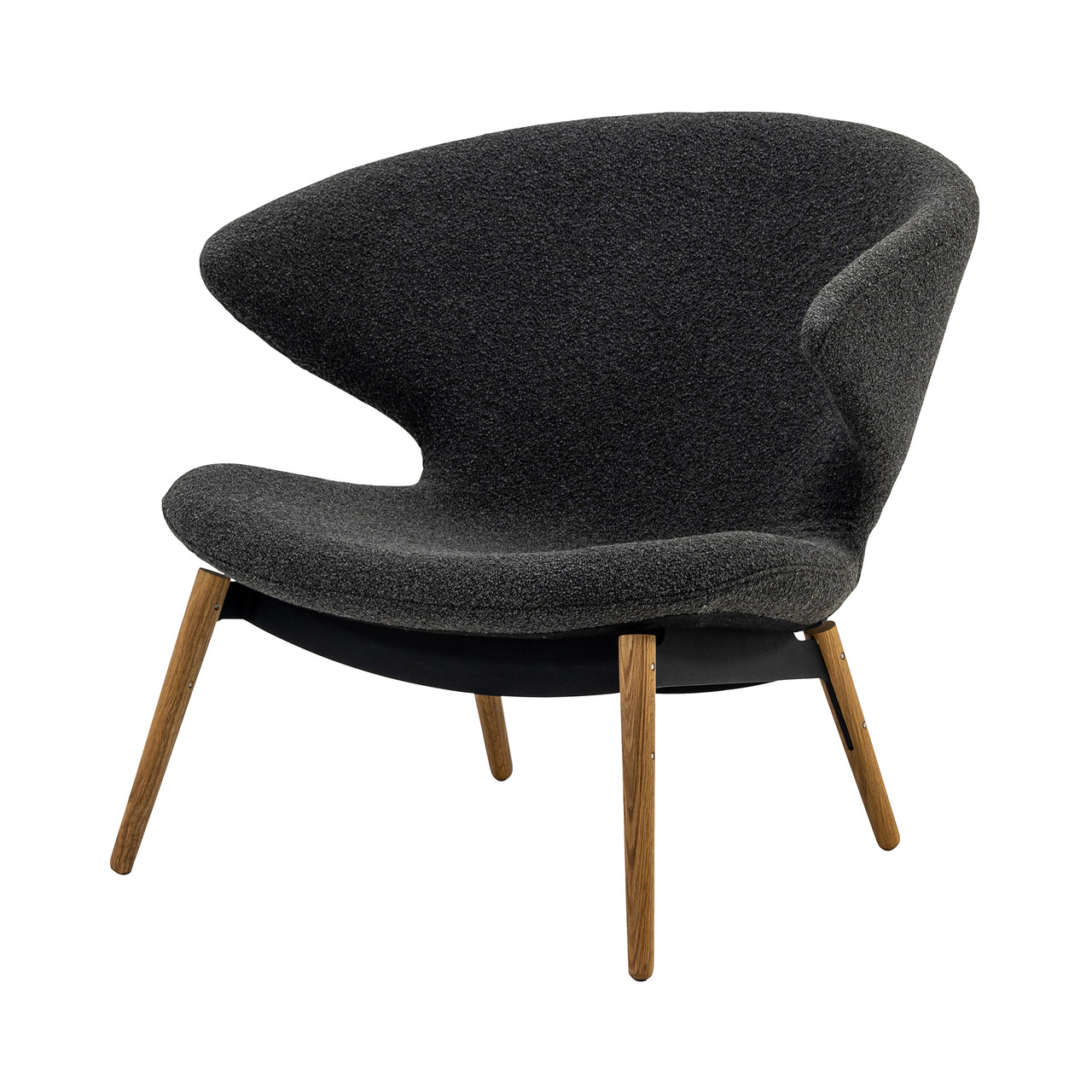 Ella Lounge Chair: Composite + Oak + Boucle Chalk