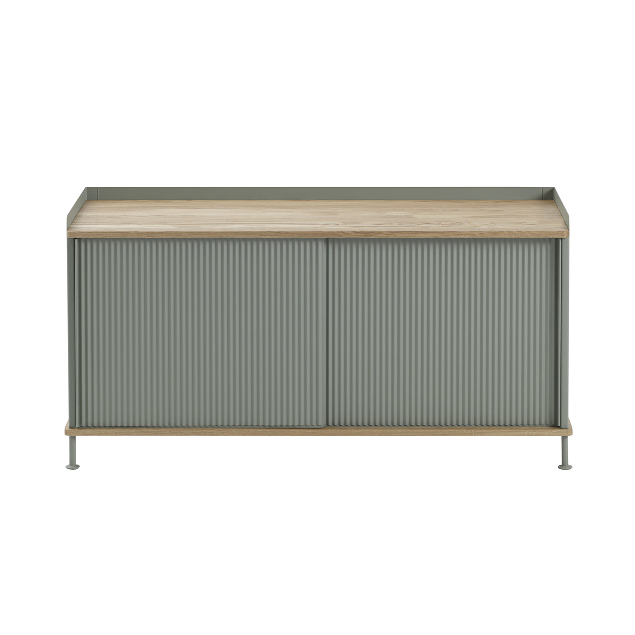 Enfold Sideboard: Oak + Dusty Green