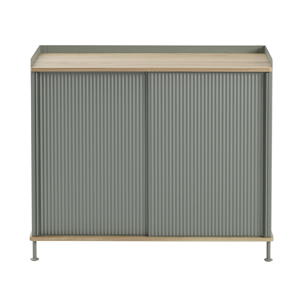 Enfold Sideboard: Tall + Oak + Dusty Green