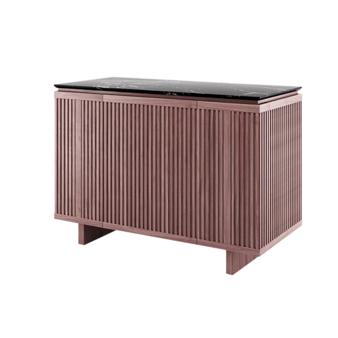 Enzo Bar Cabinet: Natural Walnut + Black Marquina