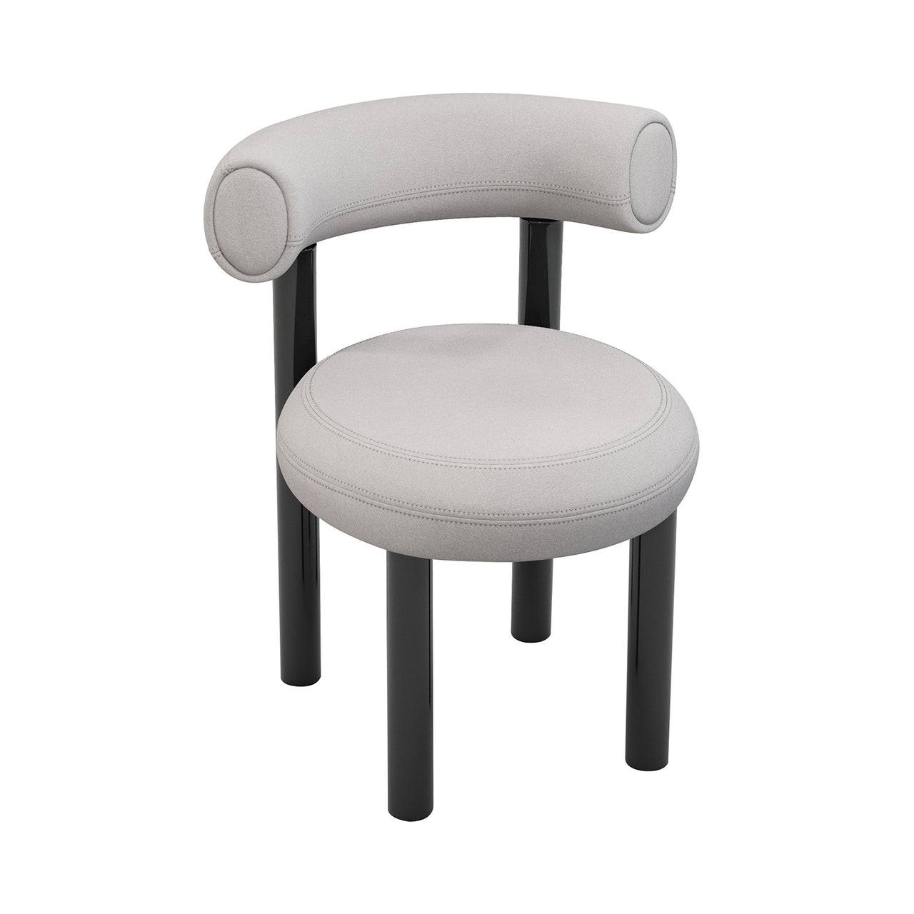 Fat Dining Chair: Black Steel Base