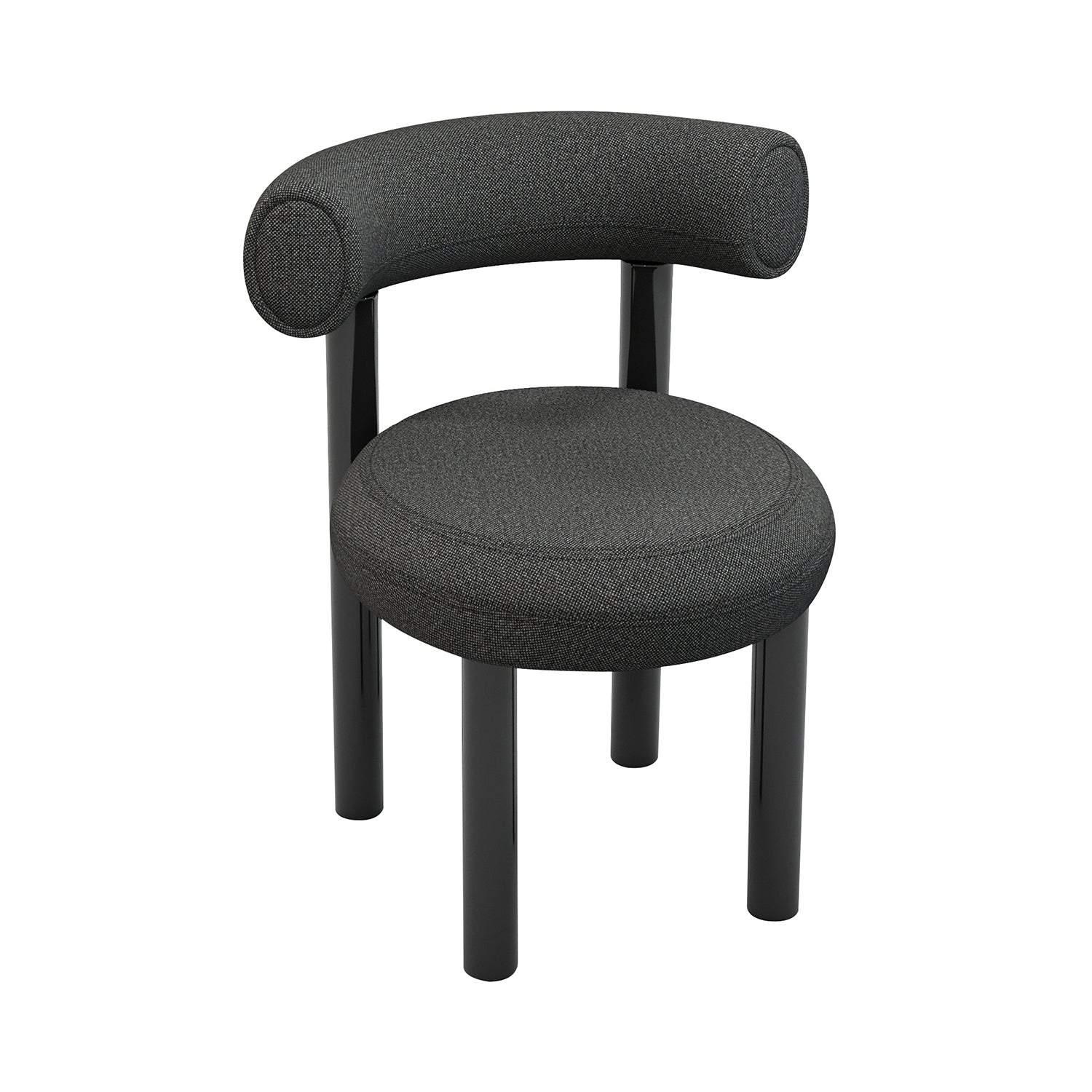 Fat Dining Chair: Black Steel Base