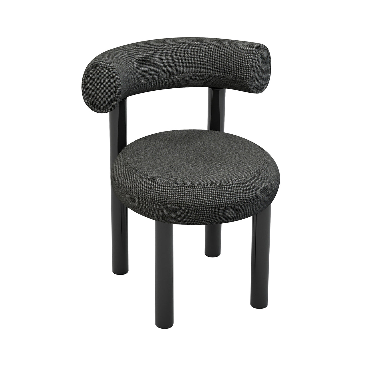Fat Dining Chair: Black Steel Base